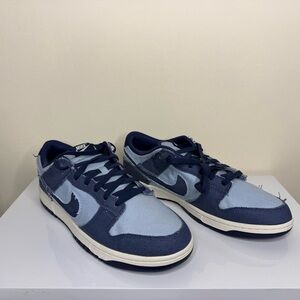 Nike Dunk Low Blue Navy White Men's Sneaker Lace Up Skateboarding Shoes